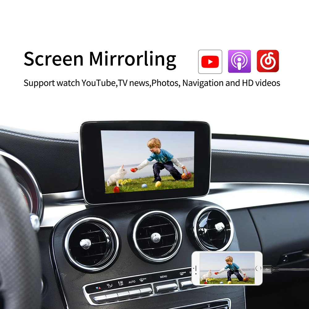 Carlinkit 2 0 Беспроводной Apple Carplay Andorid Авто модернизация для Mercedes NTG5.0 2015 2018 поддержка