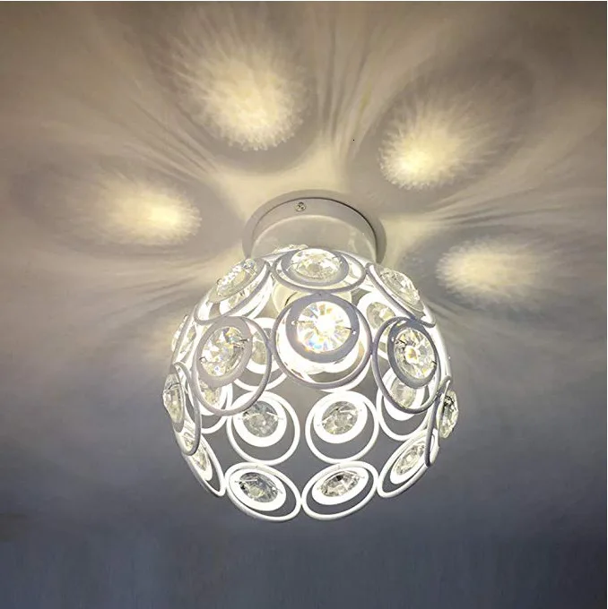 French Style White Metal Cage E27 Ceiling Lamp Ceiling Living Room