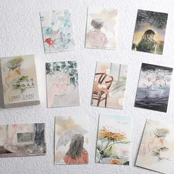 Lomo – Mini cartes de vœux en carton, 28 pièces/lot, le temps manquant, dessin animé, notes d'anniversaire, Message, cadeau d'amour pour petite amie 