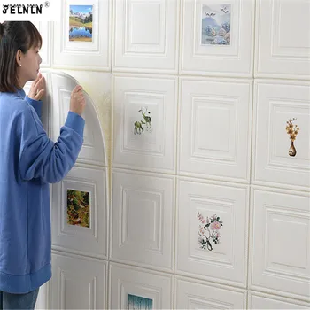 

3d wall stickers wallpaper self-adhesive Nordic style living room TV background wall store decoration bedroom foam wallpaper