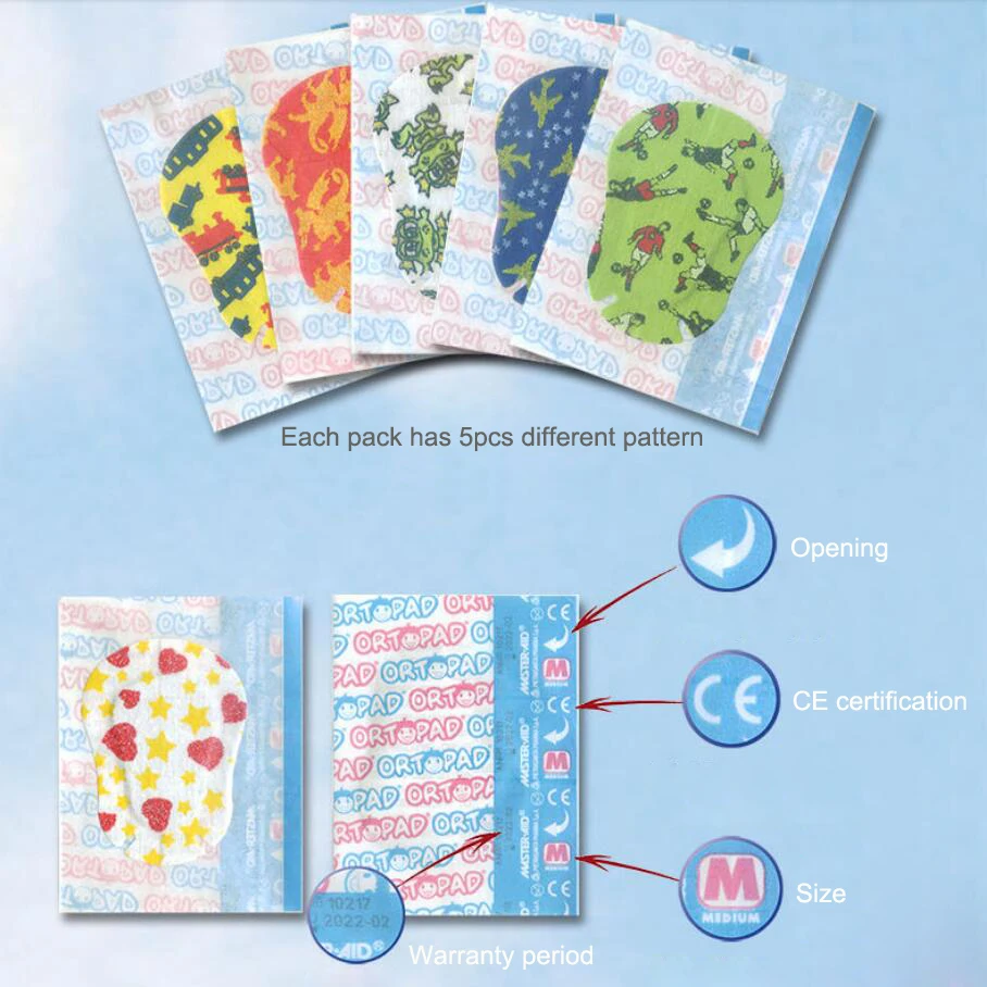 New Children's Color Squint Amblyopia Eye Patch Eye Full Cover Opaque Child Amblyopia Training Orthoptic Eyeshade Large Pattern