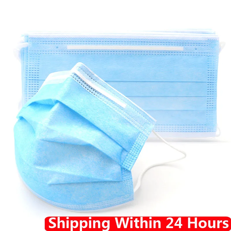 

Disposable Masks 50Pcs Mask 3-Ply Anti-Dust Non Woven Face Mouth Masks Soft Protective Mask