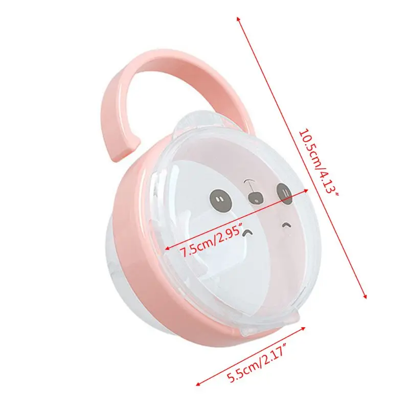 Portable Cartoon Panda Pattern Baby Pacifier Storage Box Pacifiers Nipple Transparent Dust Boxes