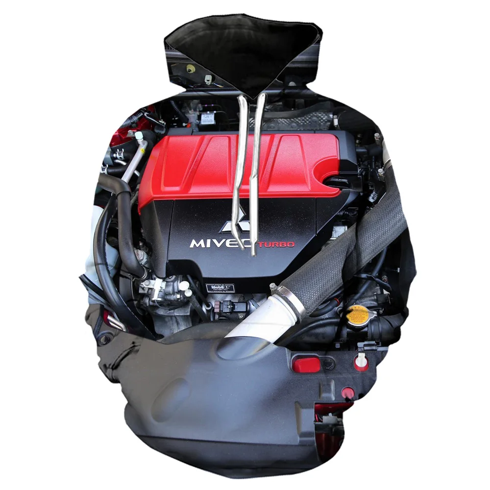 Толстовка с капюшоном для Mitsubishi Evo Engine Мужская свитшот 3d принтом штаны рубашки