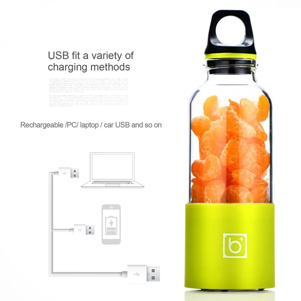 500ML Portable Electric Juicer Cup USB Rechargeable Automatic Vegetables Fruit Juice Maker Bottle Juice Extractor Blender Mixer
