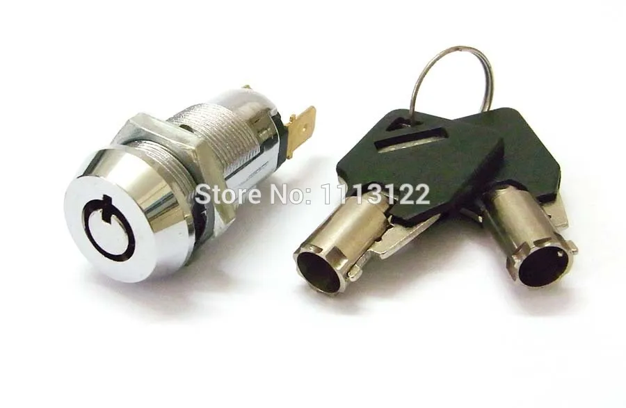 2pcs Key Switch Lock Momentary Spring Return Tubular Garage Alarm W 10 Keys for sale online 