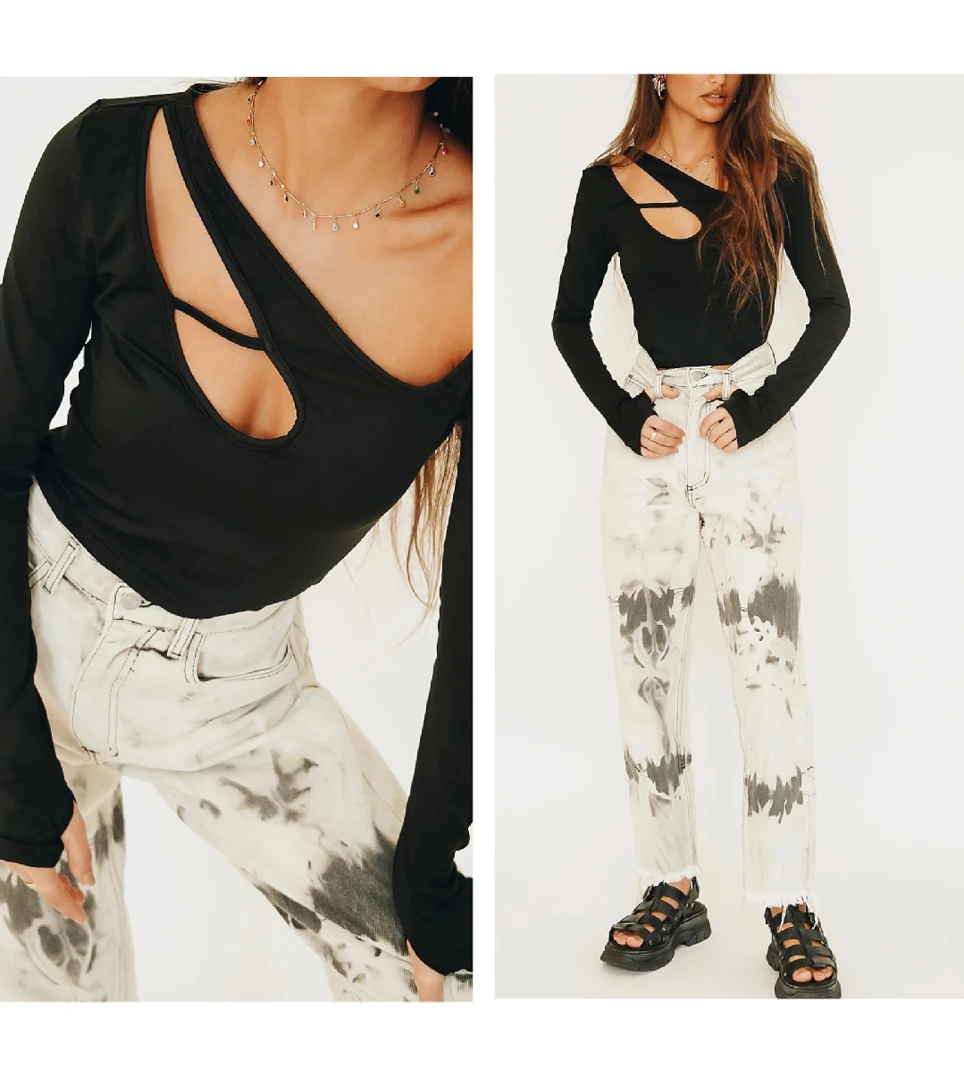 

Асимметричная футболка без бретелек с круглым вырезом, облегающая футболка до ключиц, популярный однотонный пуловер для девушек с длинным рукавом, черная нижняя рубашка