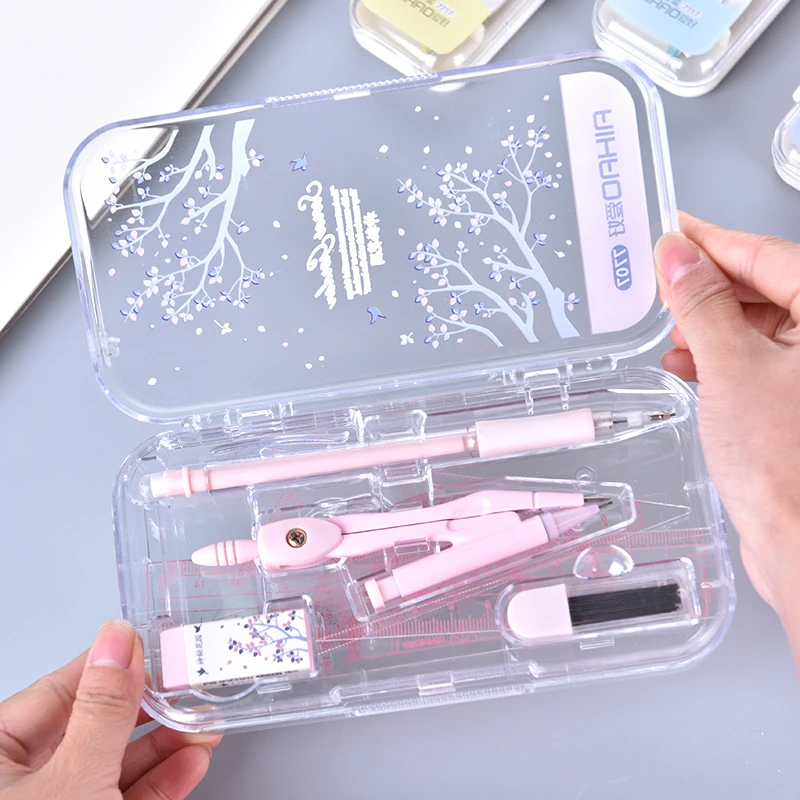 8 In 1 Professional Drawing Compass With 0.7mm Lead Refill Math Geometry Tools Circle School Supplies Stationery Set for Student