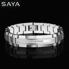 14mm Width Tungsten Men Carbide Bracelets, Inlay CZ Stones Tones Length 20cm Men Gift, Free Shipping, Customized 14mm Width Tungsten Men Carbide Bracelets, Inlay CZ Stones Tones Length 20cm Men Gift, Free Shipping, Customized