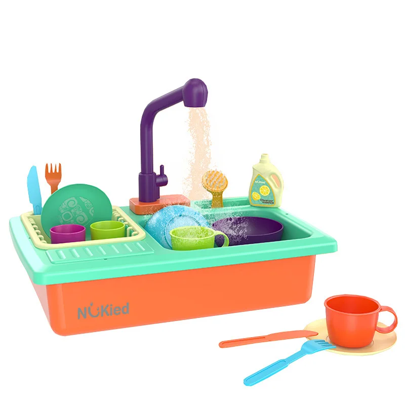 

NUKied Kitchen Small Pool Children Electric Dishwasher Toy Model Play House Baby Water Extractor Play with Water Play Water Unit