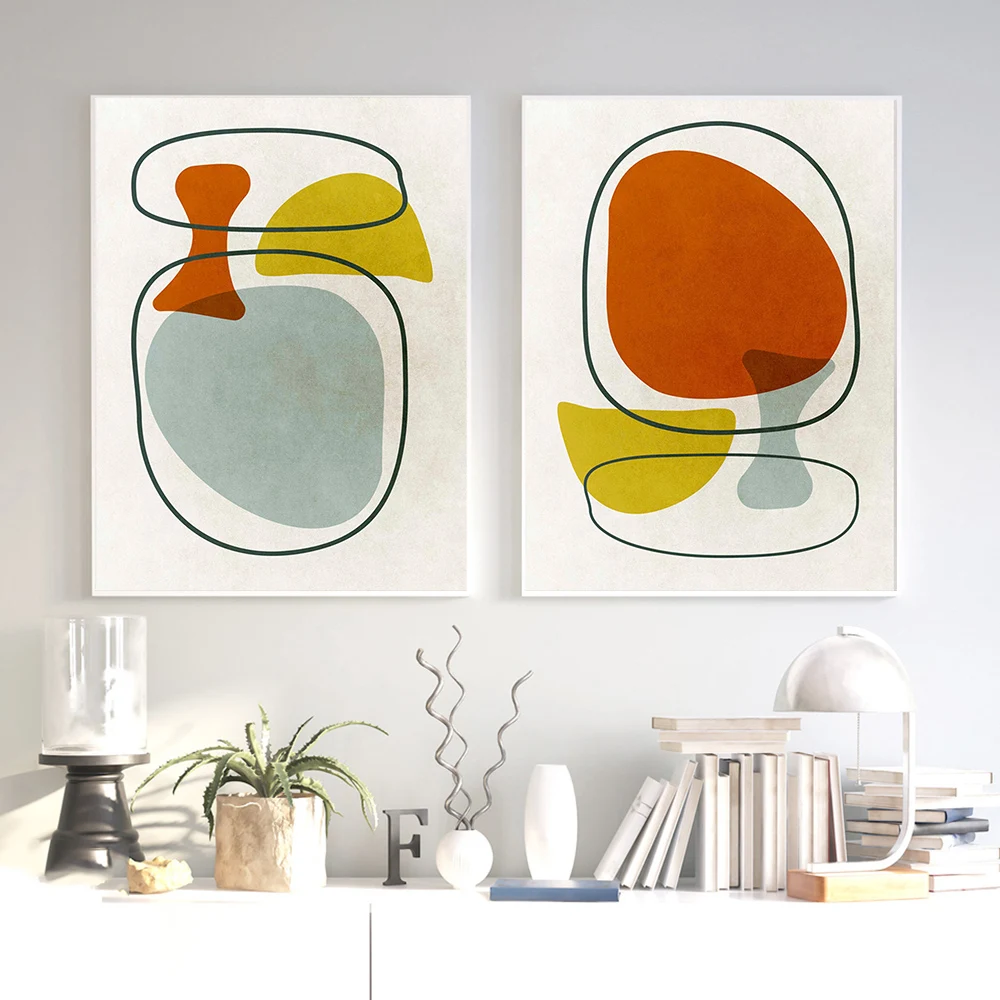 Chartreuse Art Print Poster Moderno Medievale Eames Abstract Retro Canvas Painting Wall Picture Nordic Modern Home Wall Decoration