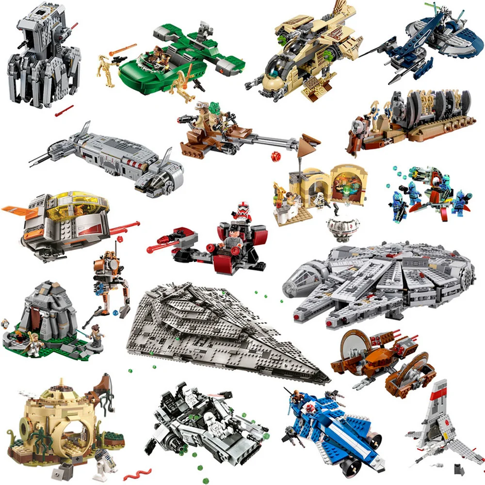 New Stars The Rise of Skywalker Spaceship Fighter Transport Ship Model Wars Building Blocks Kid Toys for Children Gifts gifts | Игрушки и