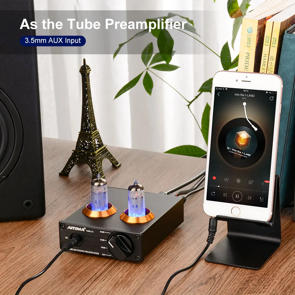Estéreo de Alta Aiyima Alta Fidelidade Vácuo Tubo mm Fono Plataforma Giratória Pré-amplificador Fonógrafo Vinil Record Player Faça Você Mesmo 12v 6a2 - Image 6