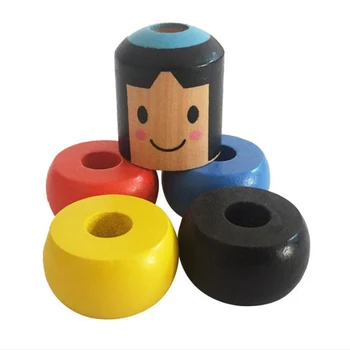

Freeship New unbreakable immortal daruma wooden magic tricks joke toy Japan Can't break indestructible wood man close up props