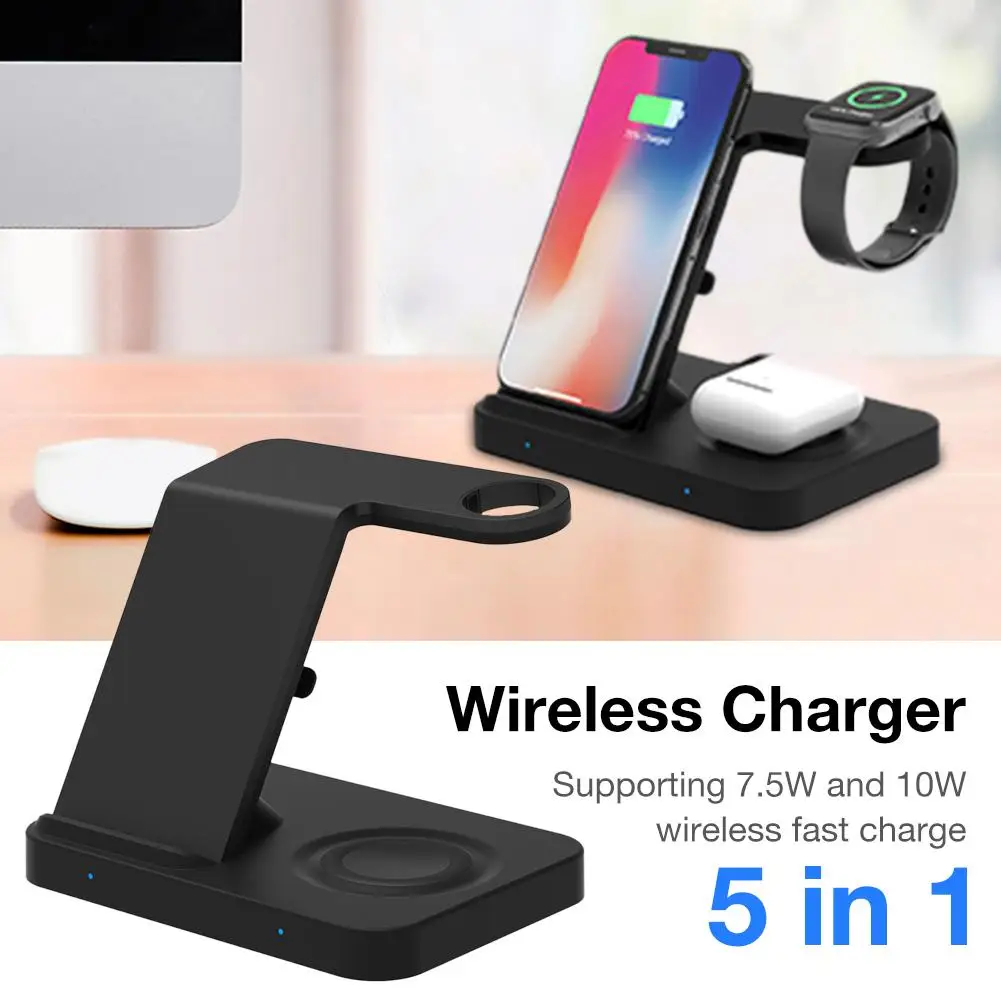 5 In 1 10W Fast Wireless Charger Dock Station For IPhone 11 XR XS Max 8 Apple Watch 2 3 4 AirPods Pro Samsung | Мобильные телефоны