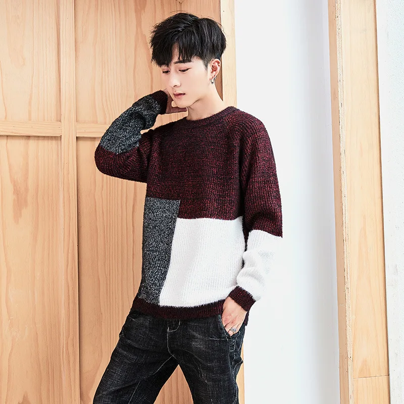 

Spring And Autumn New Style MEN'S Knitwear Youth Korean-style Trend Base Shirt Pullover Crew Neck Casual Long Sleeve Sweater Men