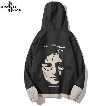 

Lindsey Seader Harajuku Track Jacket Men Hiphop Streetwear Hooded Jacket Print Human Face 2020 Casual Hoodie Jacket Coat Hipster