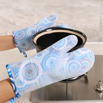 

2pcs Food Grade Thick Heat Resistant Silicone Gloves BBQ Grill Gloves Kitchen Barbecue Oven Cooking Mitts Grill Baking Gloves