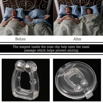 

Silicone Magnetic Anti Snoring Nose Breathing Snore Case Nose Clip For Help Anti-snoring Sleeping Apnea Care With Device St D1Q0