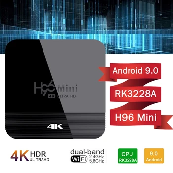 

H96 mini Smart Android 9.0 TV Box RK3228A 2GB 16GB 2.4G/5G Dual wifi HD 4K Media Player Youtube BT4.0 H96mini H8 Set Top Box