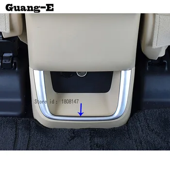

Car detector trims ABS Silver Chrome matt rear bottom armrest Storage box panl frame 1pcs for Toyota Highlander 2015 2016 2017