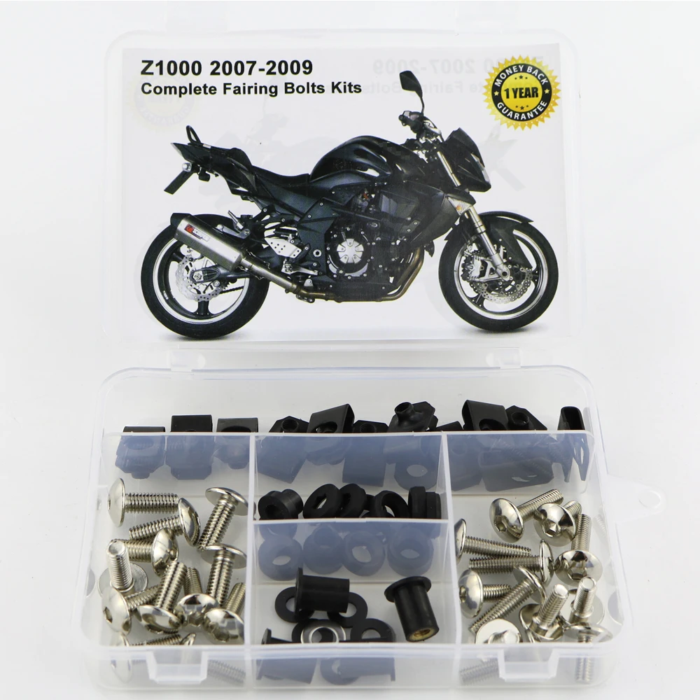 Для Kawasaki Z1000 2007 2008 2009 мотоцикл полный корпус полный обтекатель Болты комплект обтекатель зажимы гайка OEM Стиль Винты сталь 1 комплект - Цвет: Silver