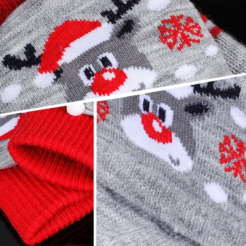 Женские перчатки с половинным пальцем зимние Рождественские перчатки с принтом снеговика лося теплые перчатки без пальцев Рукавицы женские перчатки