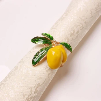 

6 PCS Lemon Napkin Ring Napkin Ring Table Decoration Gold