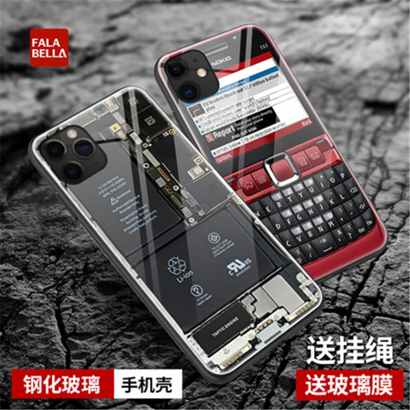 Ретро Стиль чехол для Apple Iphone 11 Coque закаленное стекло чехол для Apple Iphone 11 Pro Max
