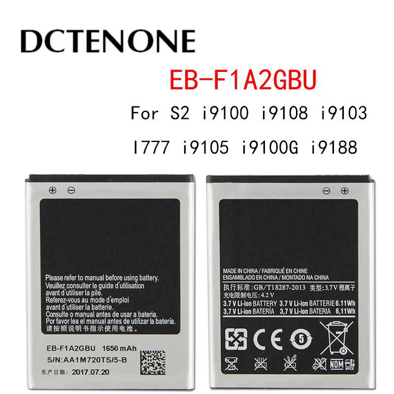 DCTENONE EB-F1A2GBU аккумулятор 1650 мАч для Samsung Galaxy S2 i9100 i9108 i9103 I777 i9105 i9100G i9188 i9050 B9062 |