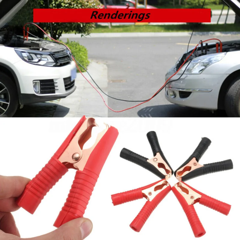 

4pcs 100A Electrical Crocodile Alligator Clips Car Battery Insulated Test Lead Durable And Practical To Use