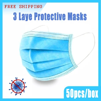 

3 Laye Anti-Pollution Mask dust Protective Mask Disposable Face Masks Elastic Ear Loop Disposable Dust Filter Safety Masks