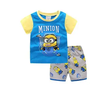 

Summer Short Sleeve Pajamas Toddler Pijama Baby Boy Children Clothing Minions Cartoon 2-7y