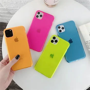 

Moskado Candy Color Transparent Phone Case For iPhone 11 Pro Max X XR XS Max 7 8 6 6s Plus Simple Soft TPU Silicone Back Cover