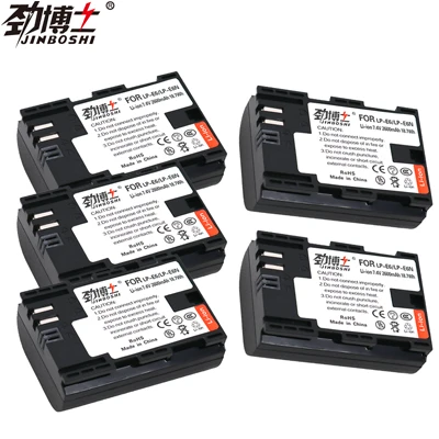 5X Battery 8 шт LP-E6 LPE6 LP E6 LP-E6N LP E6N литийионный Аккумулятор для Батарея для цифровой однообъективной зеркальной камеры Canon EOS 6D 7D 5DS 5DSR 5D Mark II 5D 60D 60Da 70D 80D - Цвет: 5X Battery