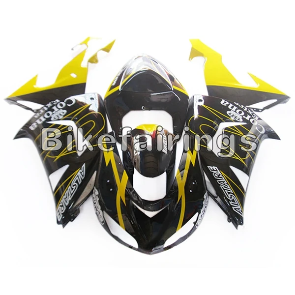 Короны желтый и черный Обтекатели для Kawasaki ZX10R 2006 2007 06 07 ZX-10R мотоциклов Полный рамы кузова