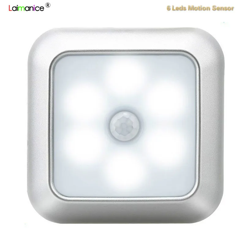 6Leds Cabinet Lights PIR Infrared Night for Bedroom Kid Magnetic Stairs Closet Light with Motion Sensor | Лампы и освещение