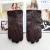 Bickmods New Men's Fashion Deerskin Gloves Colour Touch Screen Hand-Stitched Wool Lining Genuine Leather Gloves ► Photo 3/6