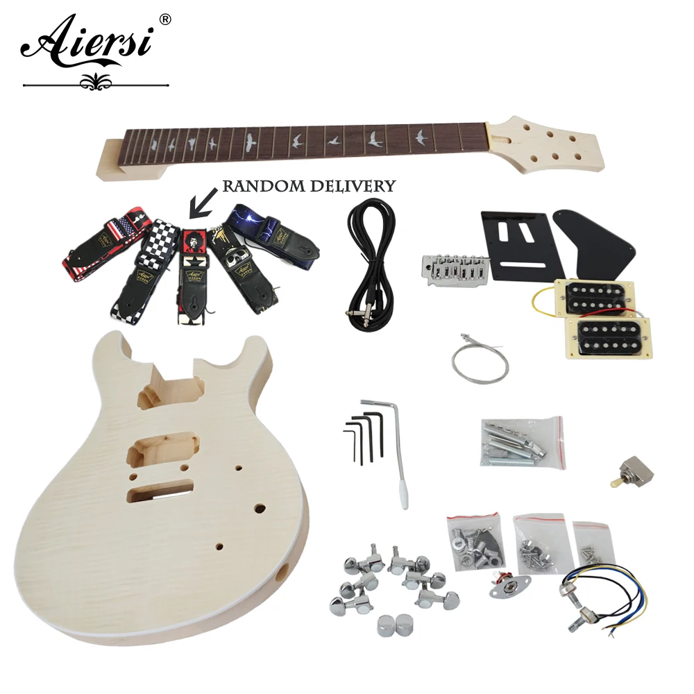 Aiersi Незаконченные DIY Custom 24 SE PRS электрическая гитара наборы со всеми деталями и