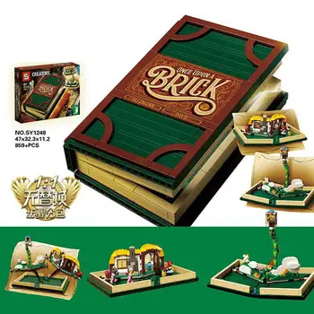 

New Lepining Idea Series Pop up Book fit 21315 city girl Model Shop book Building Blocks Bricks Educational diy Toys kid gift