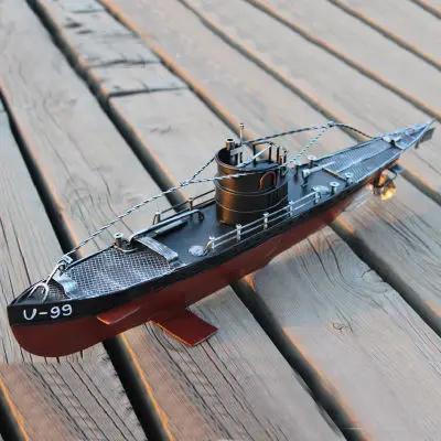 

World War II German hunting U-99 iron submarine model Creative window decoration Submarine toy gifts, military fans collection