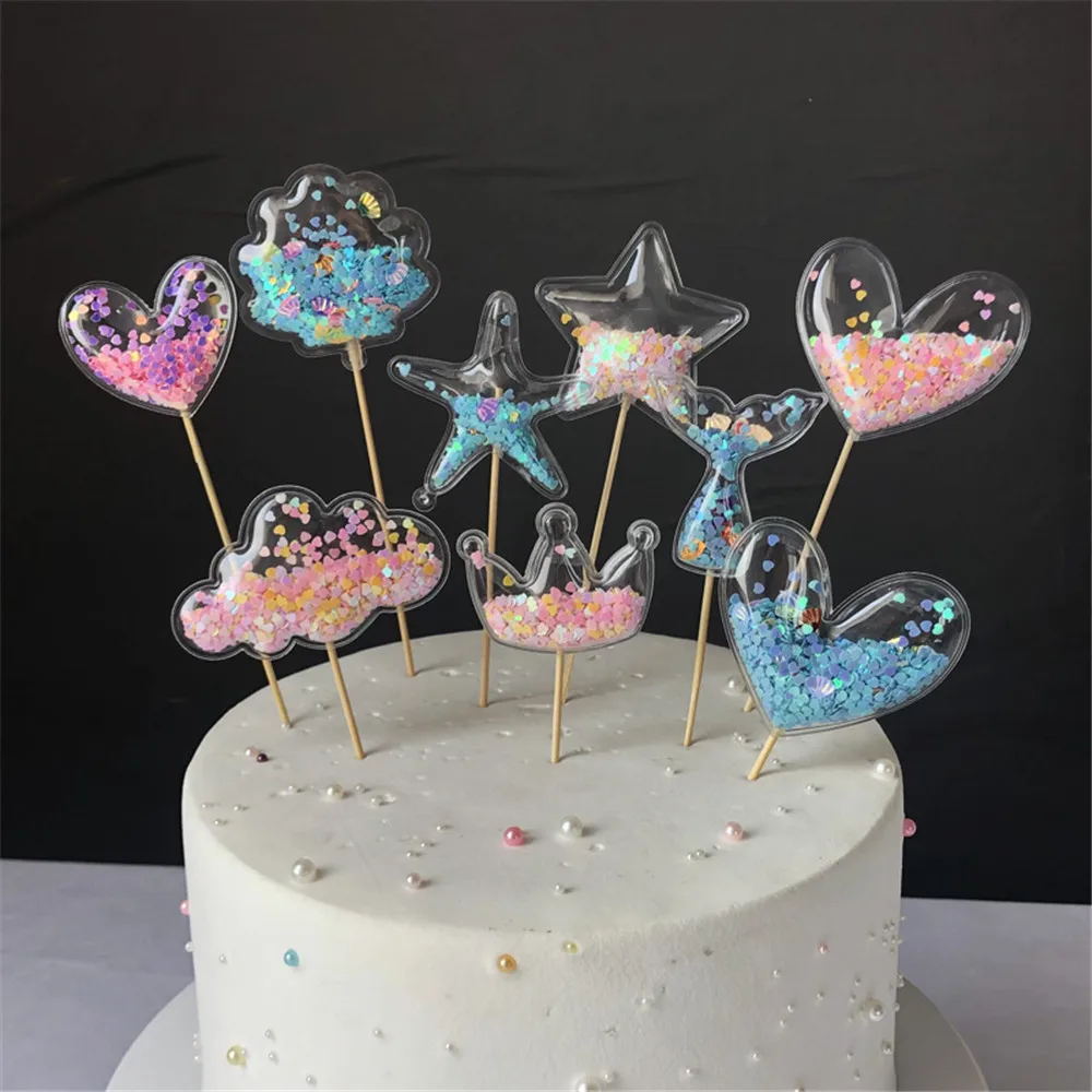 Bling Sequins Cake Topper DIY Glitter Cup Dessert Decoration Lovely Gifts Baby Shower Birthday Wedding Favor Party Supplies | Дом и сад