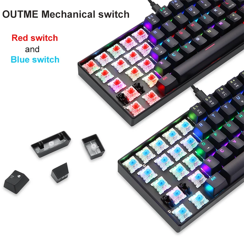 New Original Motospeed CK61 Gaming Mechanical Keyboard USB Wired 61 keys RGB LED Backlight Red Blue switch for PC Computer Gamer