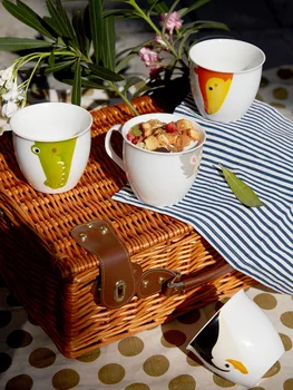 

Cute Ceramics Coffee Mug with Lid Large Capacity Animal Mugs Creative Drinkware Coffee Tea Cups Novelty Gifts Milk Christmas 60