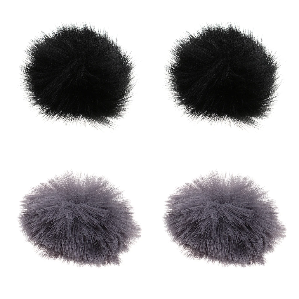 2 пары муфты для микрофона Couverture Pare-Brise Furry Couverture защита для переделки микрофона студия(2 x черный, 2 x серый