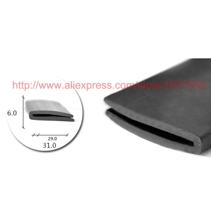 

6mm x 31mm U Channel Door Window EPDM Rubber Edge Trim Weatherstrip Seal Dust Proof - TYPE 009