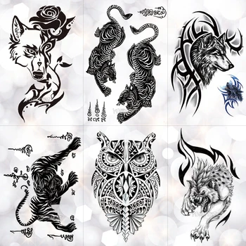 

Thailand Thorn Tiger Totem Waterproof Temporary Tattoo Sticker Courage Authority Maori Flash Tattoos Body Art Arm Fake Tatoo Men