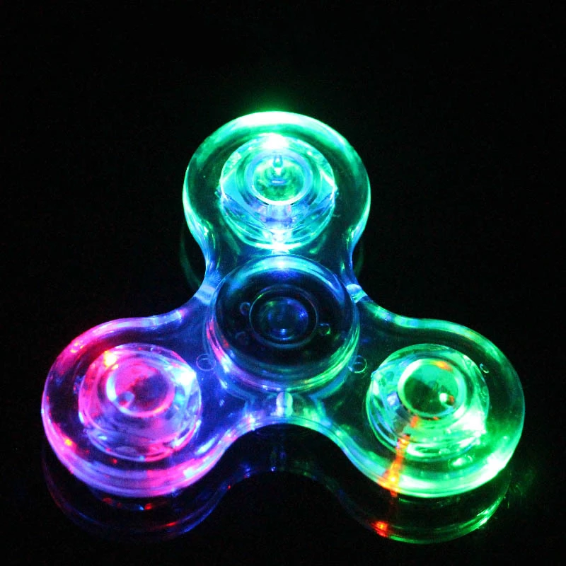 Premium Quality 3 Led Flashing Fidget Spinner Luminous Tri-Spinner Stress Toys