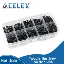 Kit de commutateurs tactiles tactiles à bouton-poussoir, 10 modèles, 100 pièces, micro commutateurs DIP 4P 6x6, hauteur: 4.3MM ~ 13MM