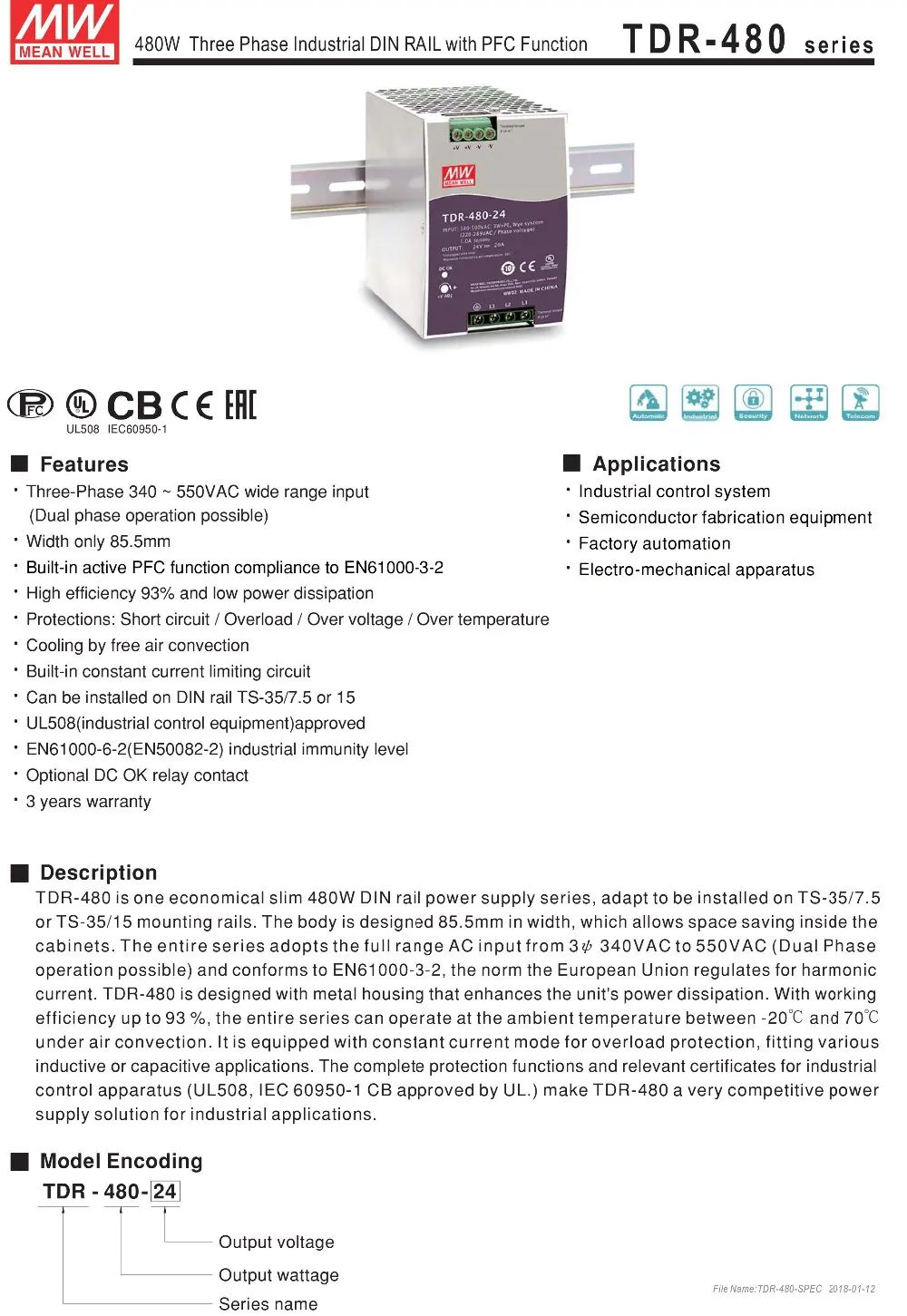 TDR-480-SPEC-1